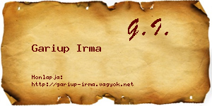 Gariup Irma névjegykártya